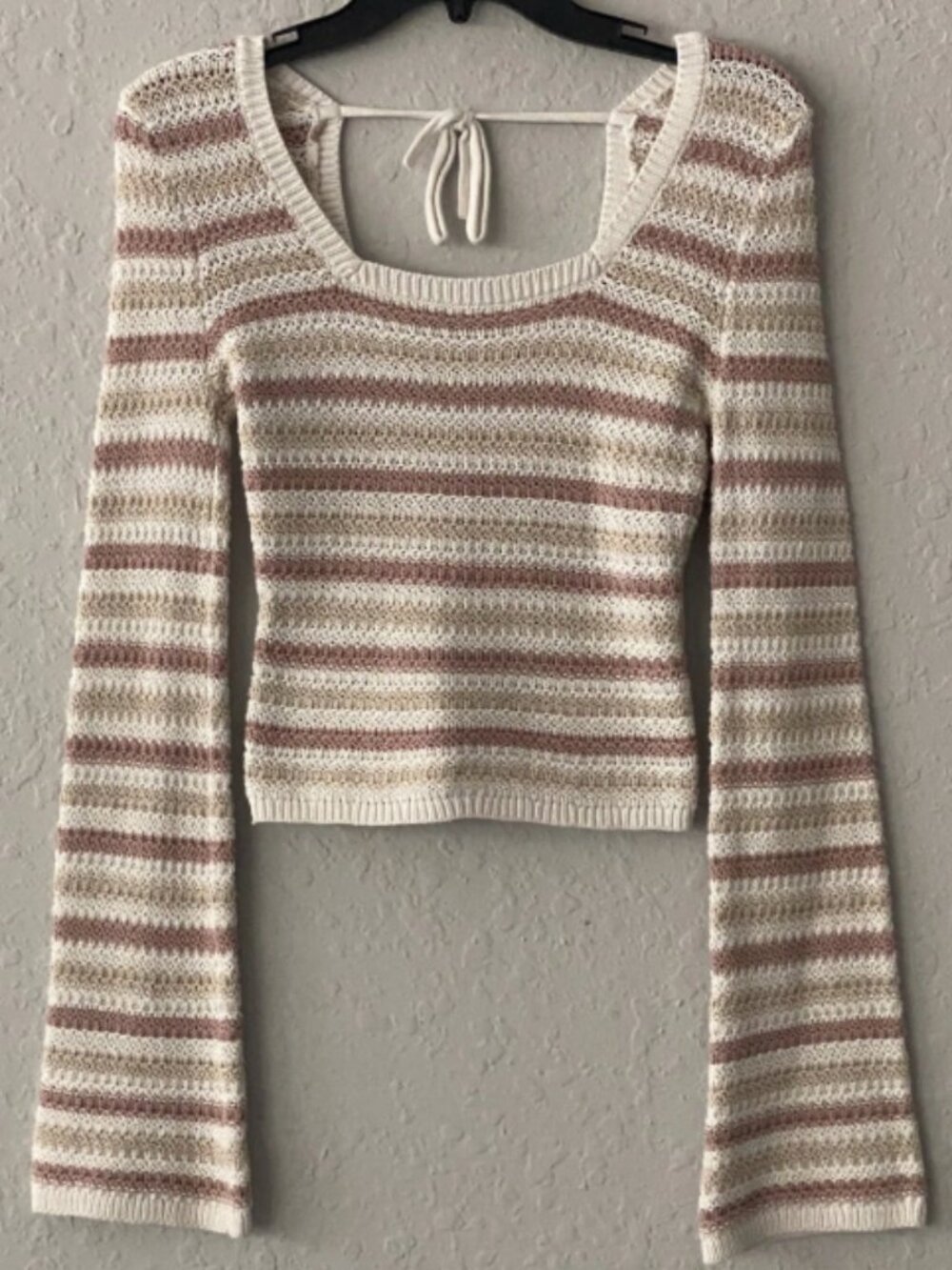 Hollister Knit Striped Bell Sleeve Sweater Size Extra Small XS